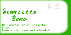 henrietta beno business card
